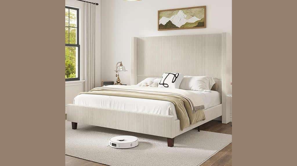 high quality queen size corduroy bed frame