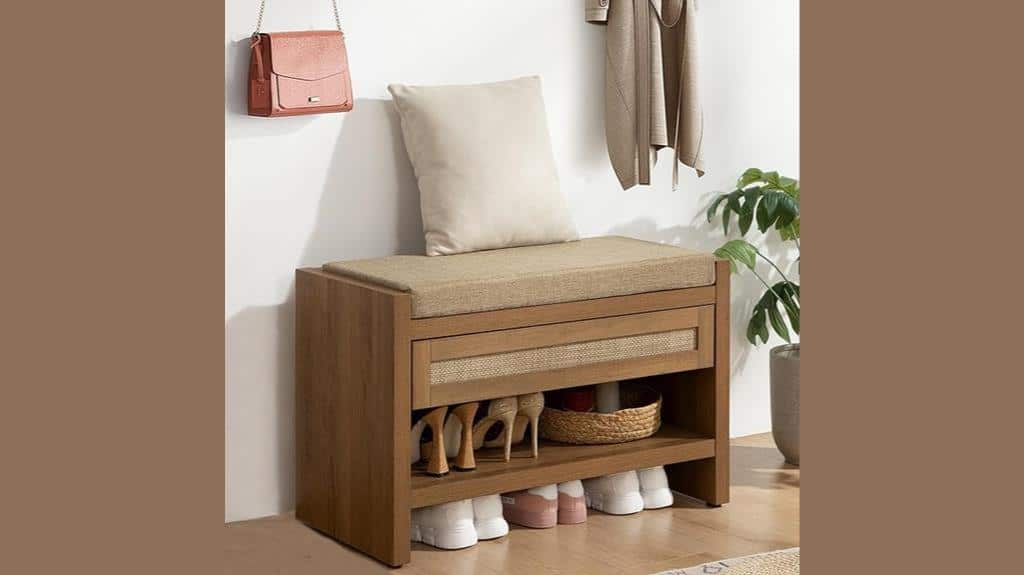 stylish and functional shoe bench